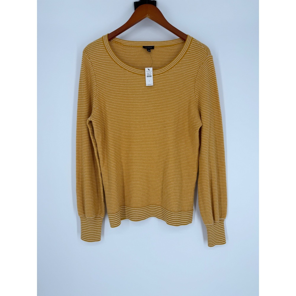 Talbots Womens Sweater Large Boho Chic Cottage Core Preppy Light Academia Preppy